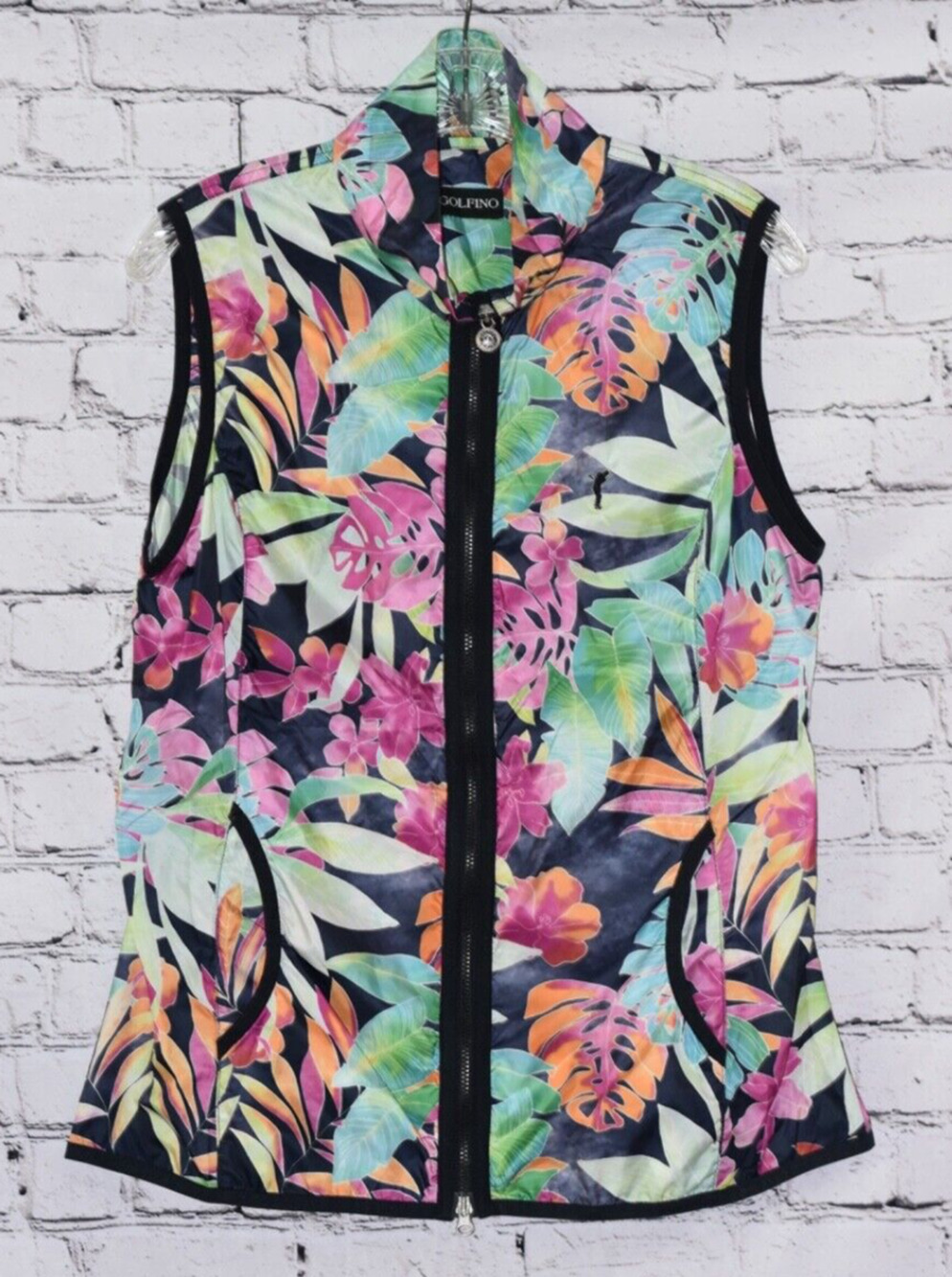 GOLFINO Women's Floral Moisturize Wicking Performance Golf Tennis Vest Size 10